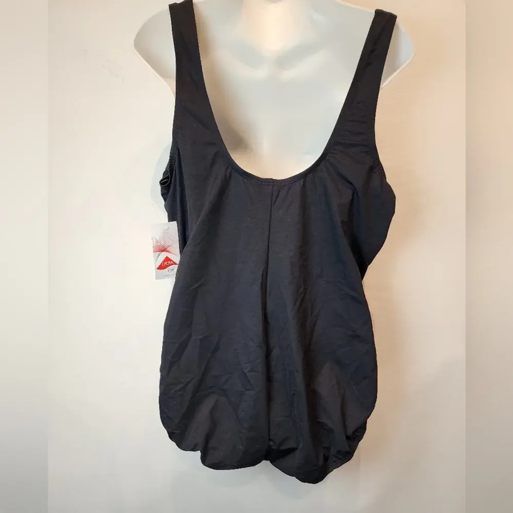 New‎ Lycra Xtra Life Black Swimsuit Slimming Flattering 291 Plus Size 22W